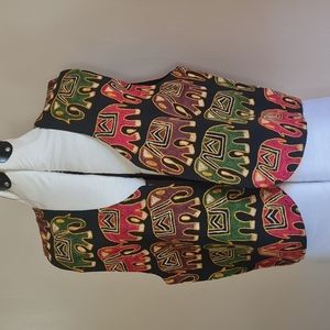 Elephant safari embroidered Vest Size Large